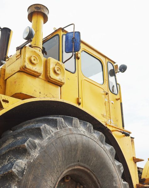 heavy construction loader bulldozer at construction area.