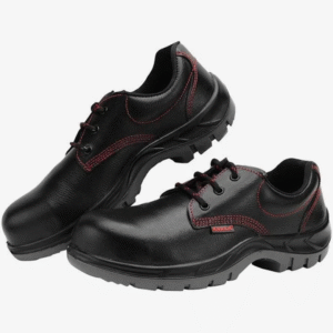 DELUXE WORKMAN BLACK LEATHER SAFETY FOOTWEAR PROTECTIVE METAL TOE CAP